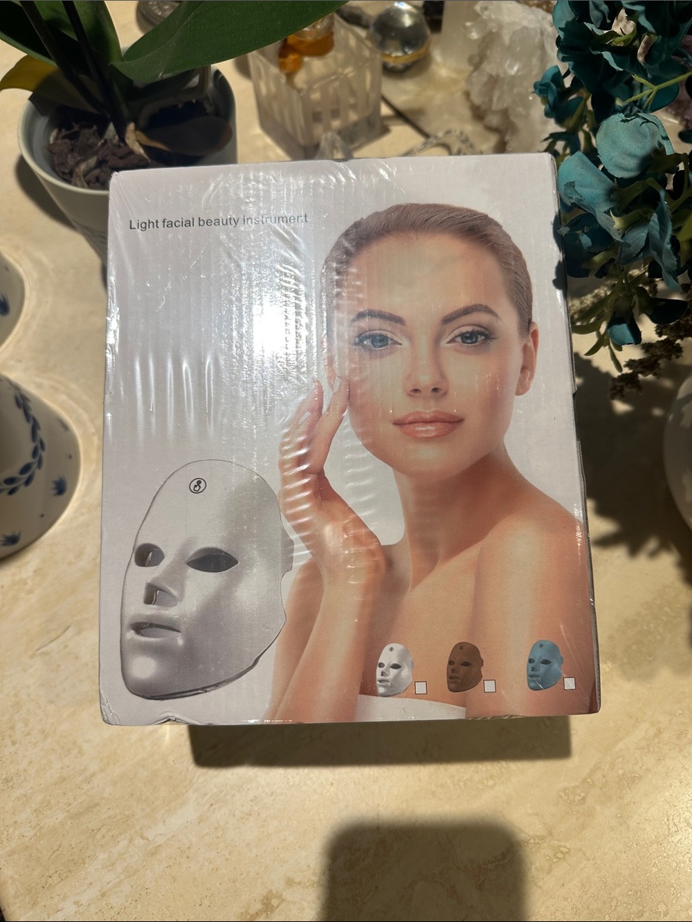 LED Light Facial Beauty Mask - White